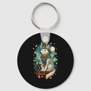 Llavero Flor japonesa de cerezo gato Samurai Moonlight