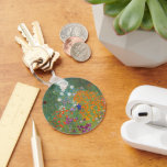 Llavero flor jardín klimt gustav cottage<br><div class="desc">Una obra de arte clásica de Gustav Klimt,  Cottage Garden,  Bauergarten,  1907,  es un acercamiento a un jardín de flores,  un cuadro de flores de colores.</div>