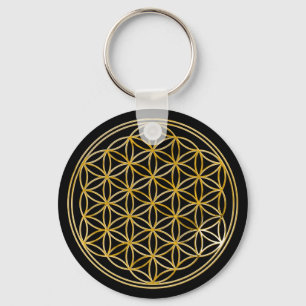 Llavero Flor la vida   pequeña black