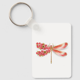 Llavero Flor libélula con sakura de joyas
