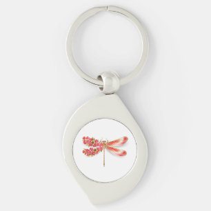 Llavero Flor libélula con sakura de joyas
