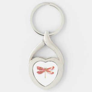 Llavero Flor libélula con sakura de joyas