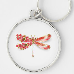 Llavero Flor libélula con sakura de joyas