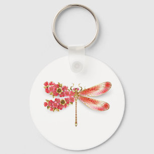 Llavero Flor libélula con sakura de joyas