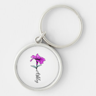 Llavero Flor lirio rosa personalizada