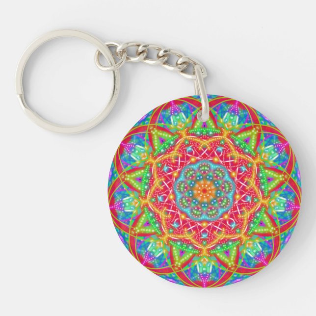 Llavero Flor Mandala Boho (Frente)