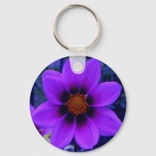 Llavero Flor morada al anochecer