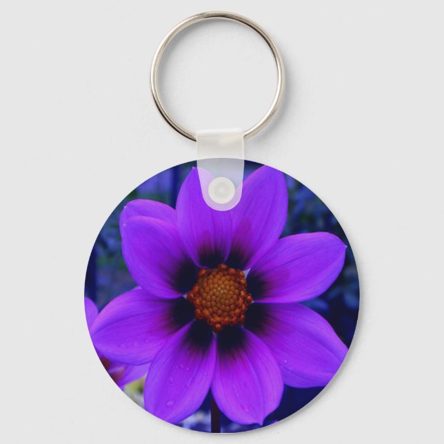 Llavero Flor morada al anochecer (Anverso)