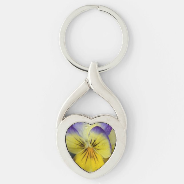 Llavero Flor morada y amarilla (Anverso)
