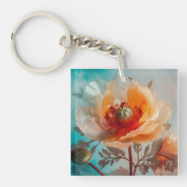 Llavero Flor Naranja Delicada