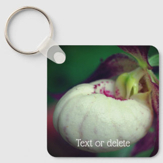 Llavero Flor Orquídea de la Mujer Blanca Personalizada