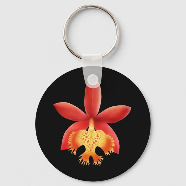 Llavero Flor Orquídea Red Reed Stem Epidendrum (Anverso)