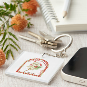 Llavero Flor Personalizada del Mes de Mayo