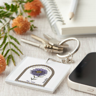 Llavero Flor personalizada del mes de nacimiento de septie