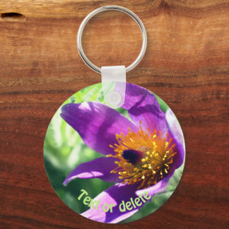 Llavero Flor púrpura pasque personalizada