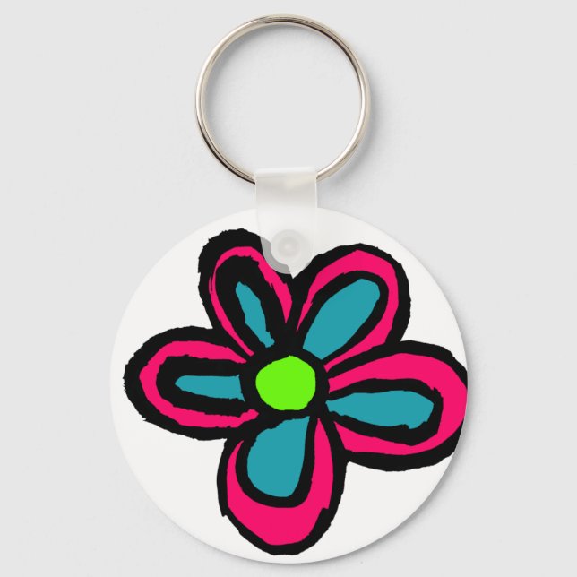 Llavero Flor Rosa Adorable (Anverso)