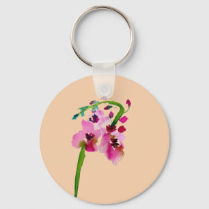 Llavero Flor rosa de acuarela floral verbascum