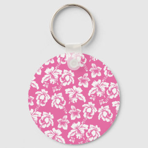 Llavero Flor rosa hawaiana