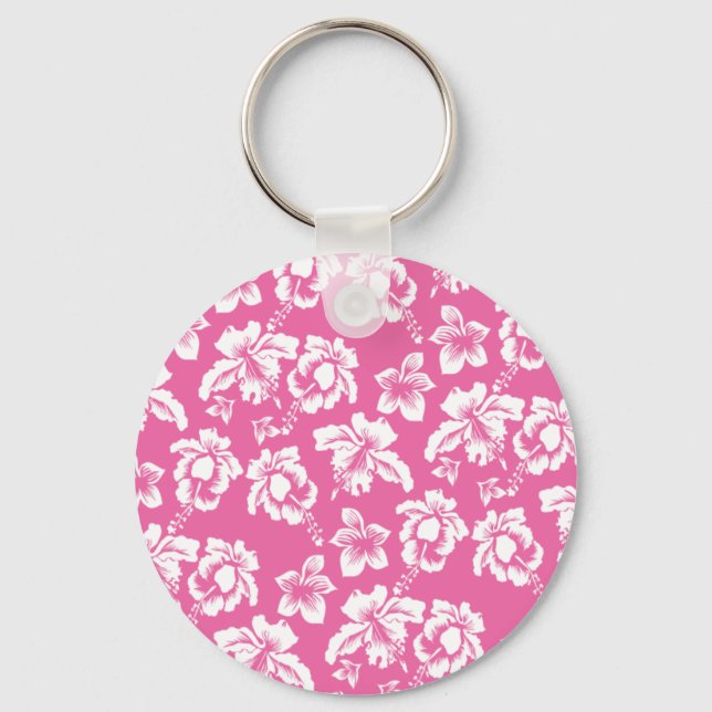 Llavero Flor rosa hawaiana (Anverso)