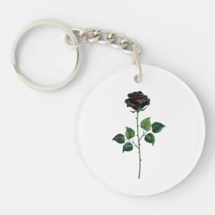 Llavero Flor rosa negra