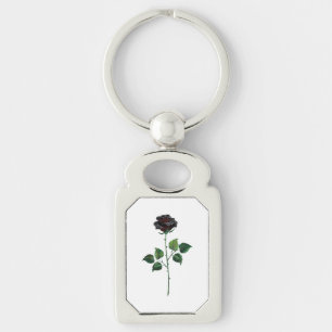 Llavero Flor rosa negra