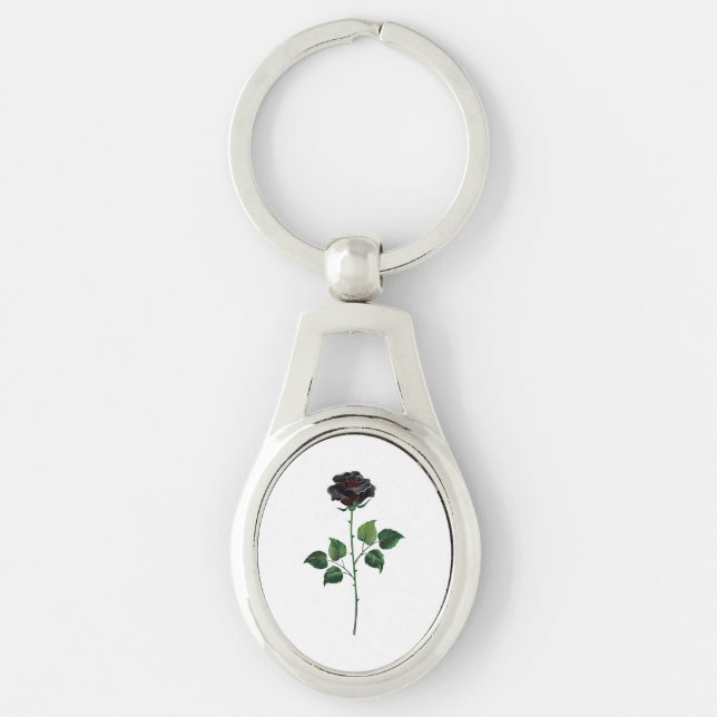 Llavero Flor rosa negra (Anverso)