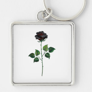 Llavero Flor rosa negra
