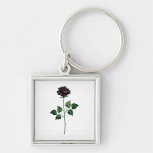 Llavero Flor rosa negra