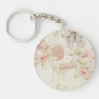 Llavero Flor rosa vintage francesa Budoir