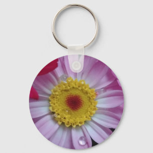 Llavero Flor rosa y amarilla