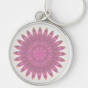 Llavero Flor rosa y púrpura Kaleidoscopio
