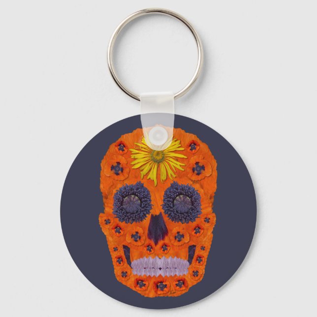 Llavero Flor Skull 1 (Anverso)