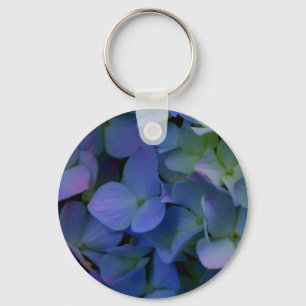 Llavero Flor violeta púrpura rosa azul horangeas floral