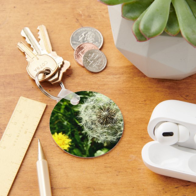 Llavero Flor y cabeza de semilla de Dandelion (Escritorio )