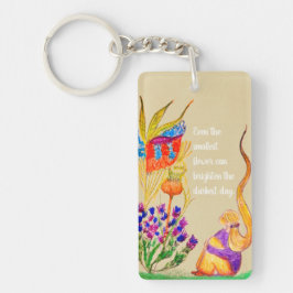 Llavero Flor y chica personalizado