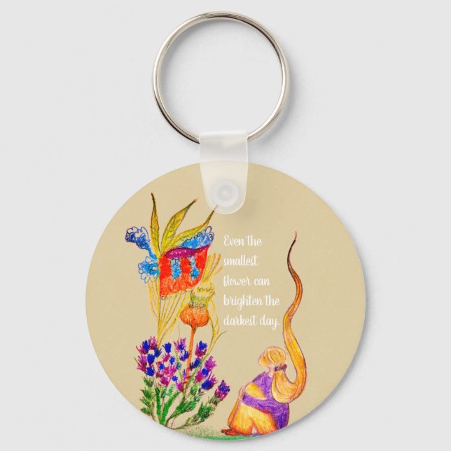 Llavero Flor y chica personalizado (Reverso )