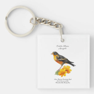 Llavero Flor y nacimiento de pájaros de Marigold de octubr