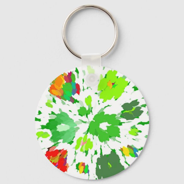 Llavero Flora de arte pop acuarela (Anverso)