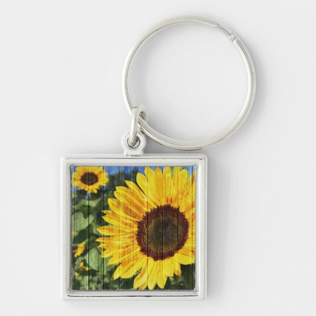 Llavero Flora pintada de girasoles (Frente)