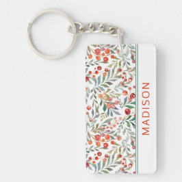 Llavero Floral acuarela de vacaciones personalizada para n