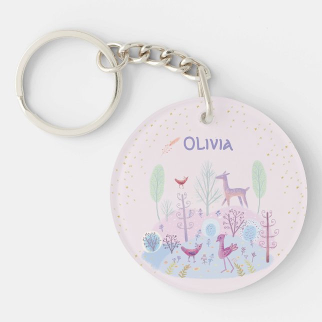 Llavero Floral adorable personalizada (Frente)