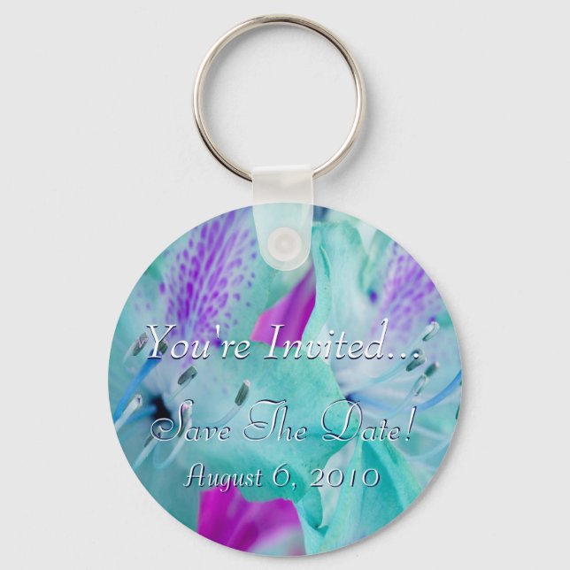 Llavero Floral azul (Anverso)