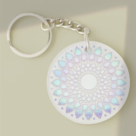 Llavero Floral azul moderno Lotus Mandala