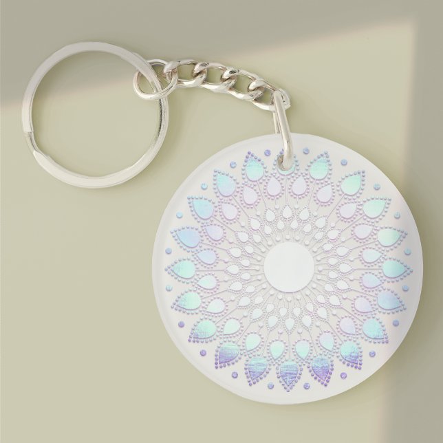 Llavero Floral azul moderno Lotus Mandala (Subido por el creador)