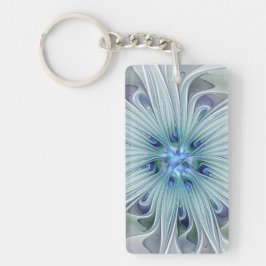 Llavero Floral Beauty Abstract Modern Blue Pastel Flower