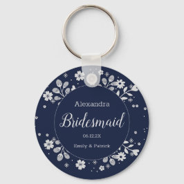 Llavero Floral blanca