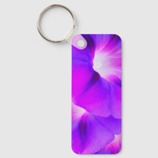Llavero Floral Blanco Morado