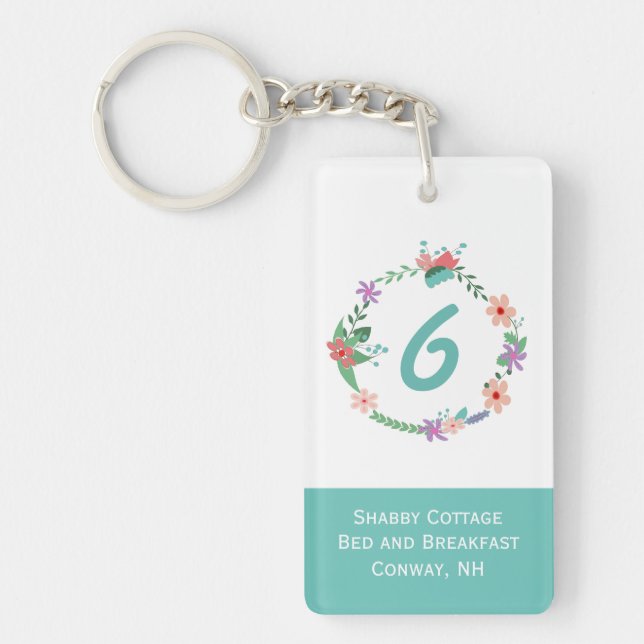 Llavero floral bonito del sitio del mesón de la (Frente)