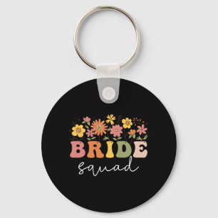 Llavero Floral Bride Squad Boda de Flor Silvestre Bachelor