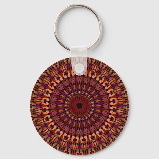 Llavero Floral Brown Mandala Design-48566 (Anverso)